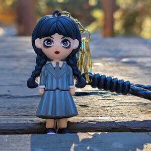 Wednesday Addams Keychain Halloween Costume Accessory Netflix Goth Lanyard